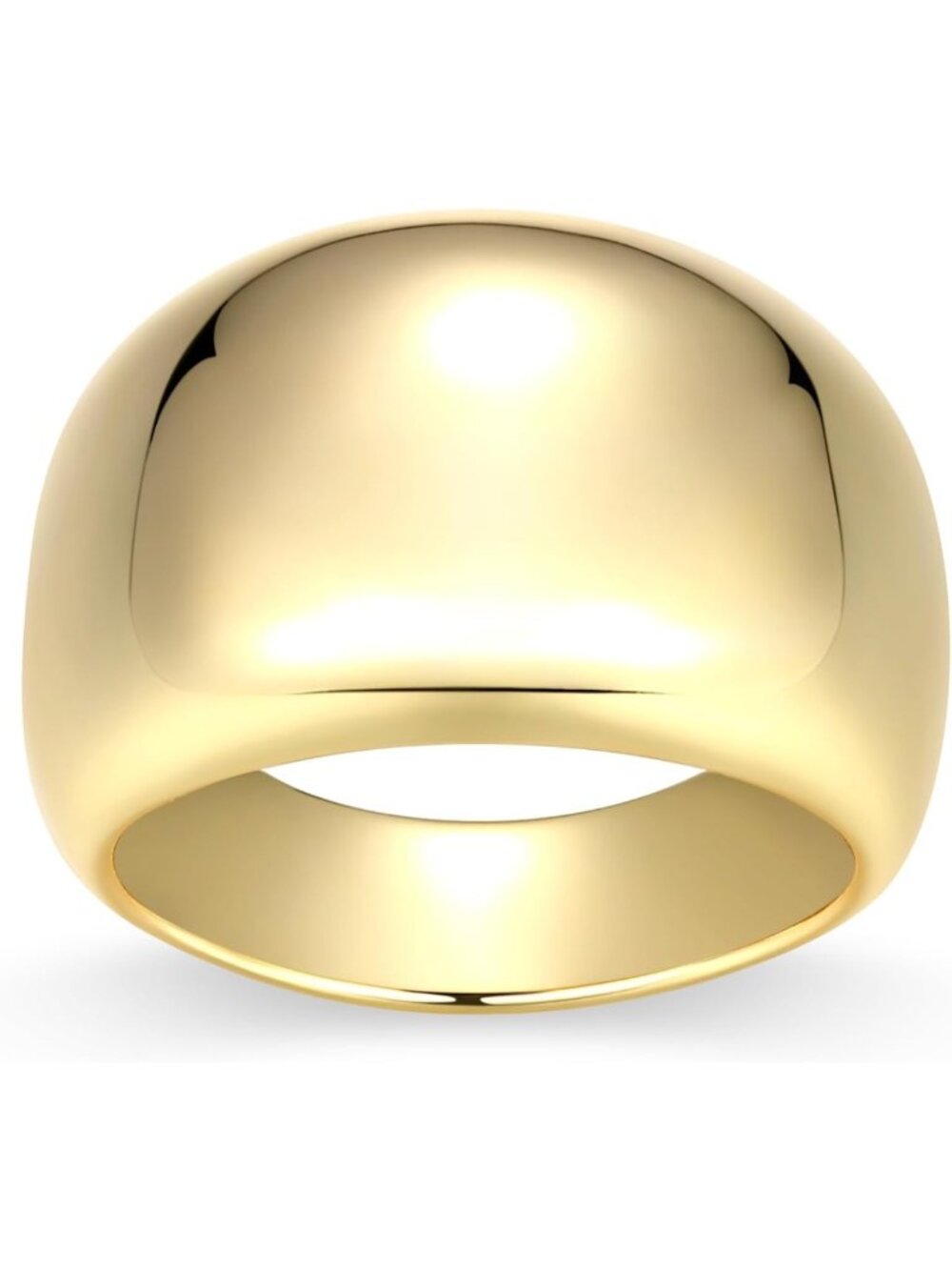 Stylish Women's Dome Band Ring - Gold or Silver Plated, Perfect for Everyday